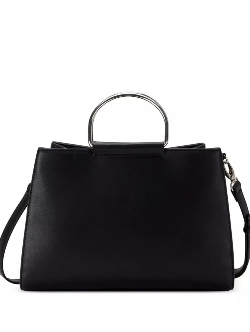 GUESS Black Satchel with Silver Chain & Top Handle - Picture 2 of 4